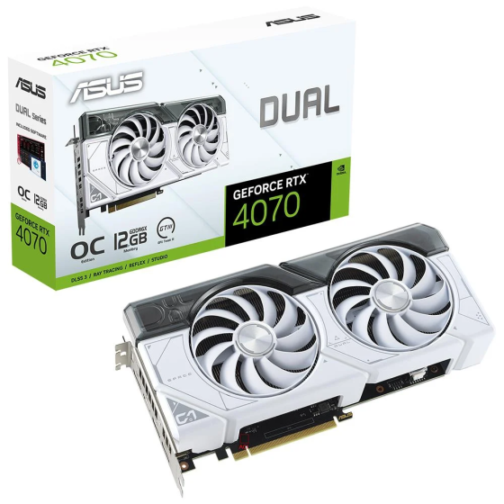 Asus DUAL GeForce RTX 4070 WHITE OC 12GB GDDR6X 192Bit Nvidia DLSS 3 Graphics Card Istanbul