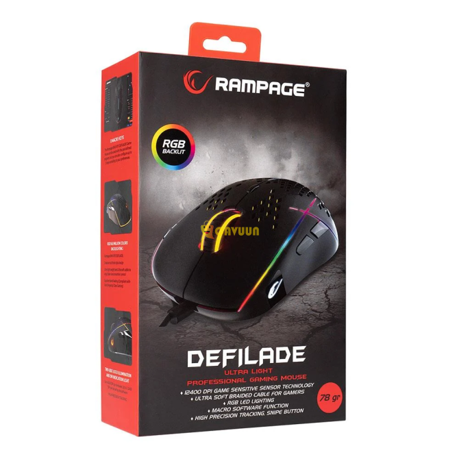 Игровая мышь Rampage SMX-R111 DEFILADE USB Black с подсветкой RGB Стамбул - изображение 8