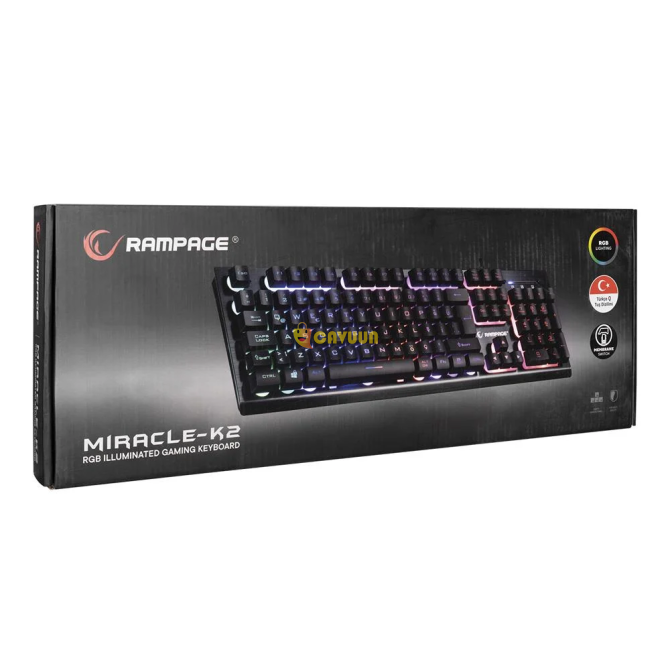 Стандартная игровая клавиатура Rampage Miracle K2 Black USB RGB с подсветкой Q Стамбул - изображение 7