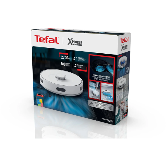 Tefal RG8577 X-Plorer Serie 75 S Max Mop Feature Smart Robot Vacuum Cleaner White Стамбул