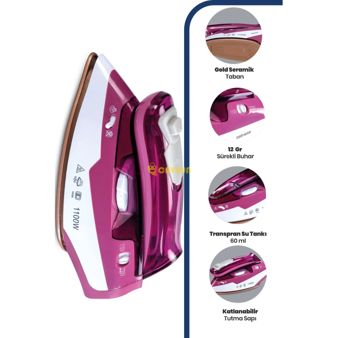 Goldmaster Tourist GM-7617 Travel Iron Pink Istanbul - photo 4