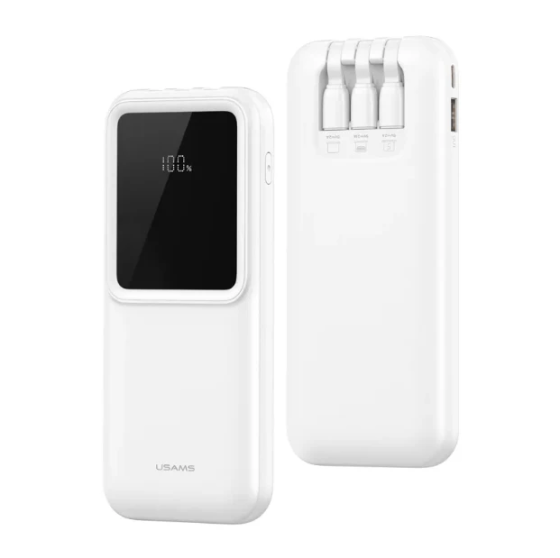 Dual Port Portable Digital Display 10000 mAh Power Bank with Cable (X-Chel Series) London