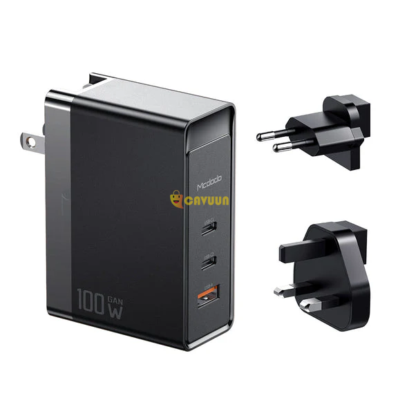 100W GaN Dual Type-C + USB Universal Charger (EU/UK/US) London - photo 1