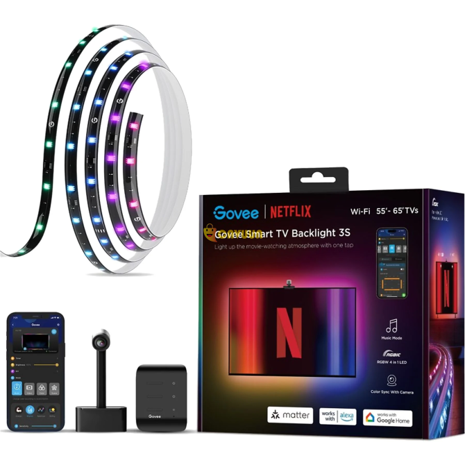 Govee 3S TV Back LED 55-65 дюймов-Netflix TV Back LED Light Стамбул - изображение 1