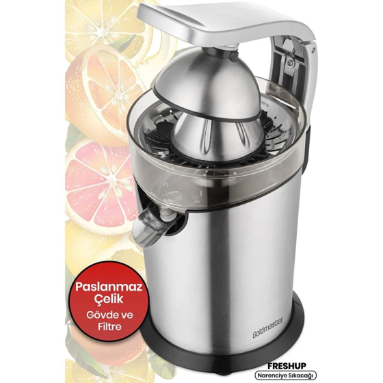 Goldmaster Freshup Inox Removable Stainless Steel Casting Handle Citrus Juicer Istanbul