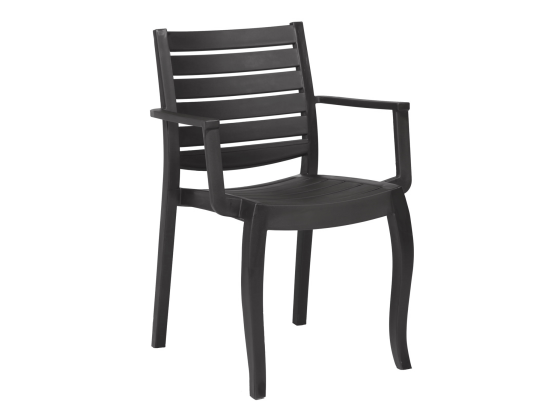 Zeus Starlux Plastic Arm Chair Anthracite Nicosia