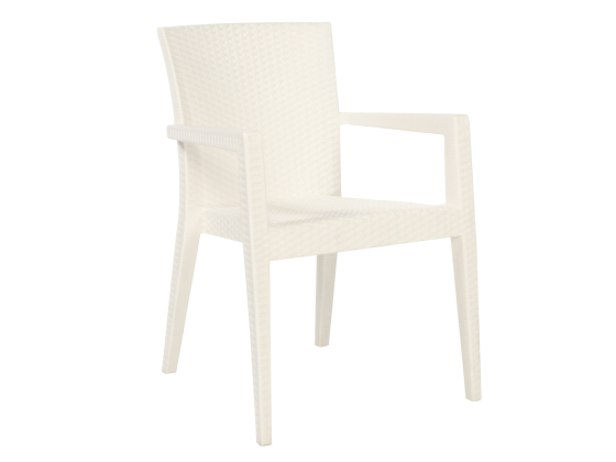 Montana Rainbow Plastic Rattan Armchair White Nicosia