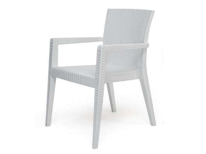 Montana Rainbow Plastic Rattan Armchair White Nicosia - изображение 2