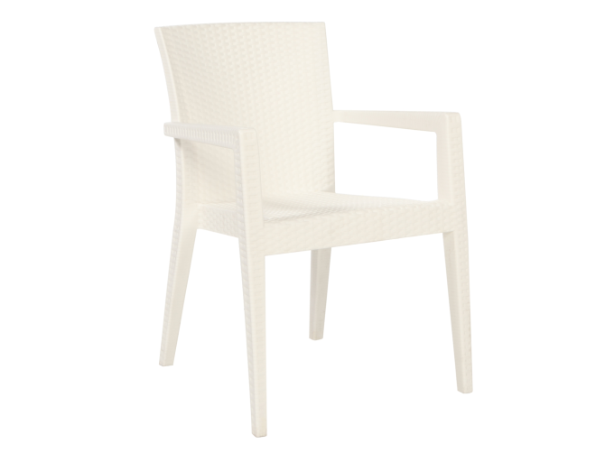 Montana Rainbow Plastic Rattan Armchair White Nicosia - изображение 1