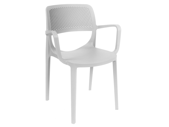 Mila Rainbow Plastic Arm Chair White Nicosia