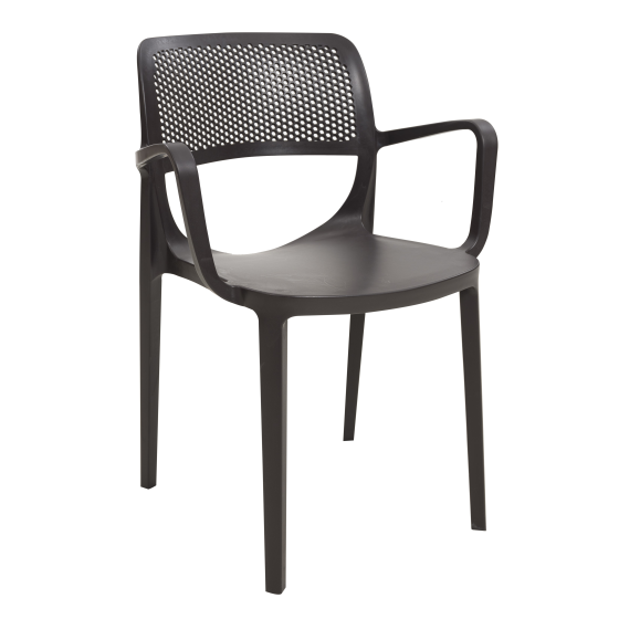 Mila Rainbow Plastic Arm Chair Anthracite Nicosia