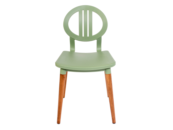 Tulip Delta Plastic Armless Wooden Leg Chair Green Nicosia