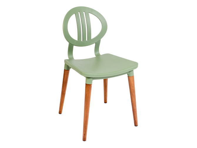 Tulip Delta Plastic Armless Wooden Leg Chair Green Nicosia - изображение 2