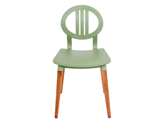 Tulip Delta Plastic Armless Wooden Leg Chair Green Nicosia - изображение 1