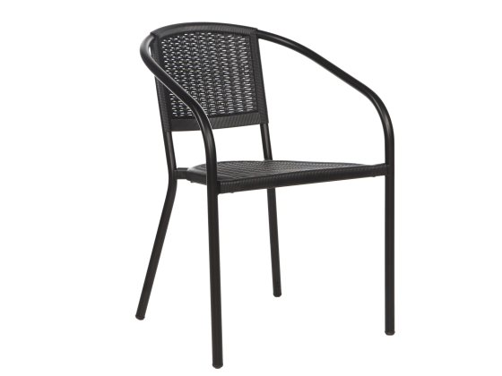 Tavoli Metal Arm Chair, Black+Black Nicosia