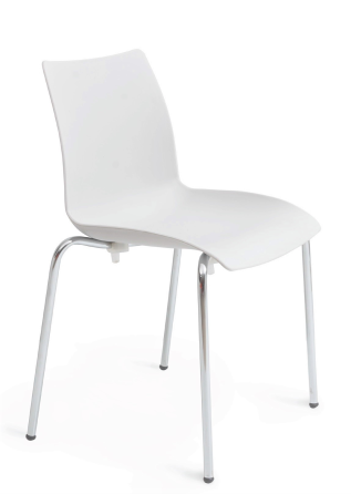 Alya Chromed Alaykı White Armless Chair Nicosia