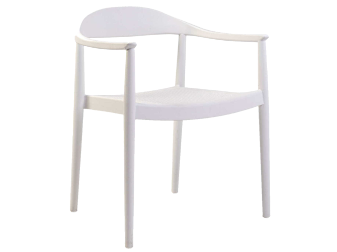 Kennedy Delta Plastic Arm Chair White Nicosia - изображение 1