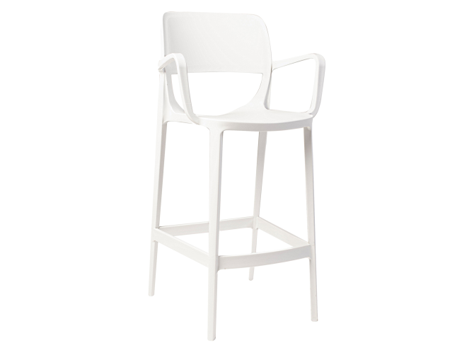 Bella Rainbow Plastic Arm Bar Chair White Nicosia - photo 1