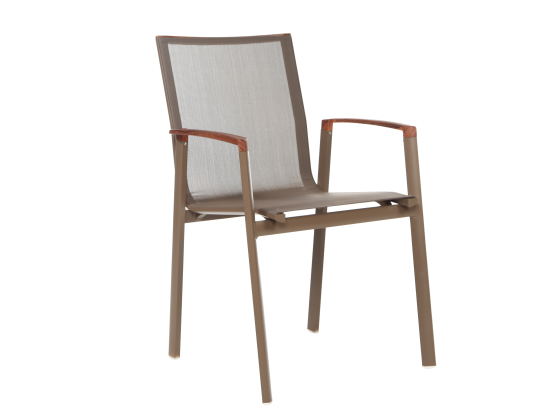 Rossi Aluminum Arm Textile Upholstery Chair Capuccino Nicosia