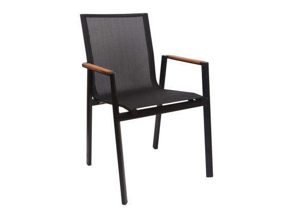 Rossi Aluminum Arm Textile Upholstery Chair Black Nicosia