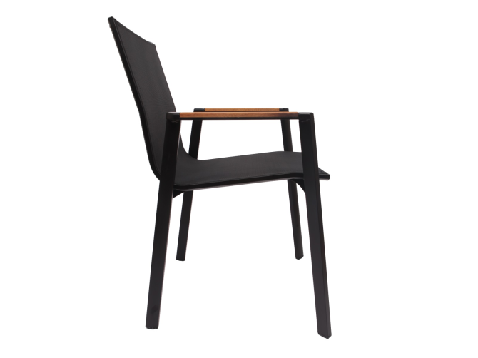 Rossi Aluminum Arm Textile Upholstery Chair Black Nicosia - изображение 3