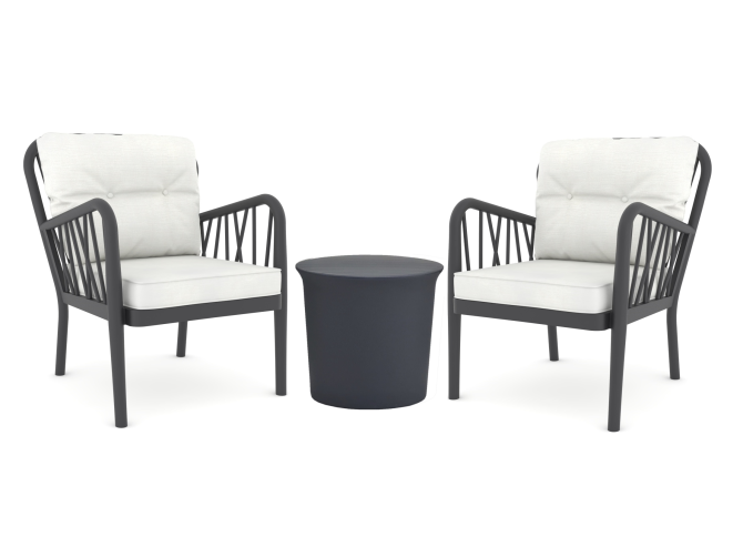 Gala Bistro Set - Gala Rainbow Cushioned Armchair Anthracite + Bistro Coffee Table, 1+1+S Nicosia - photo 1