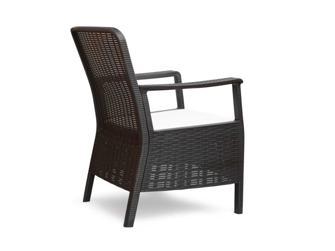 Orlando Bistro Set - Orlando Rainbow Rattan Cushioned Armchair Anthracite + Bistro Coffee Table, 1+1 Nicosia - изображение 4