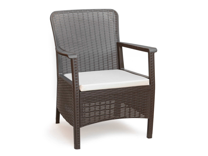 Orlando Bistro Set - Orlando Rainbow Rattan Cushioned Armchair Anthracite + Bistro Coffee Table, 1+1 Nicosia - photo 6