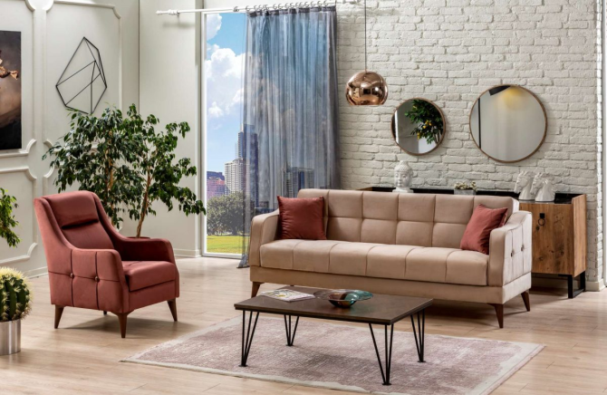 Kaynarca Sofa Set 3+3+1 K:Milano14305-B:Milano14309 Nicosia - изображение 3