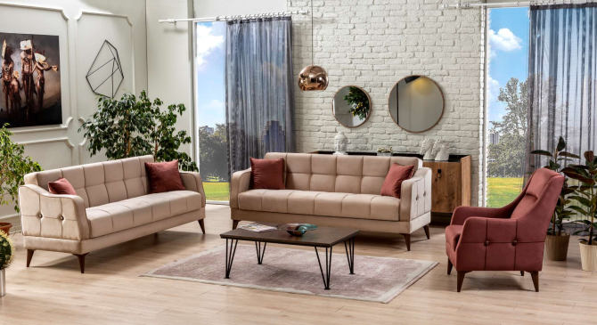 Kaynarca Sofa Set 3+3+1 K:Milano14305-B:Milano14309 Nicosia - изображение 1