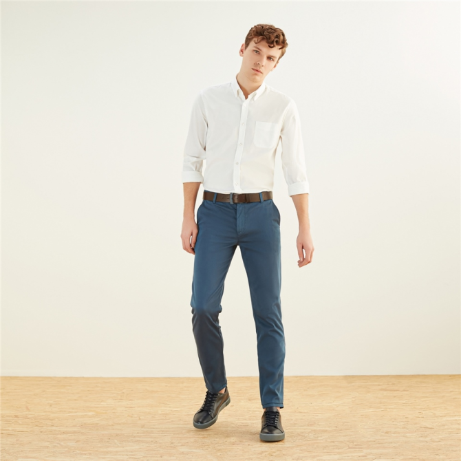 Slim Fit Cotton Oxford Shirt  - изображение 4