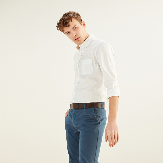 Slim Fit Cotton Oxford Shirt  - изображение 3