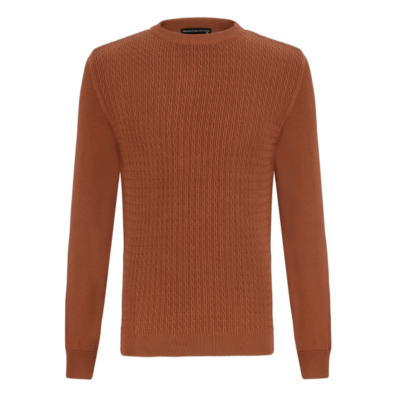 Knit Detailed Crew Neck Sweater 