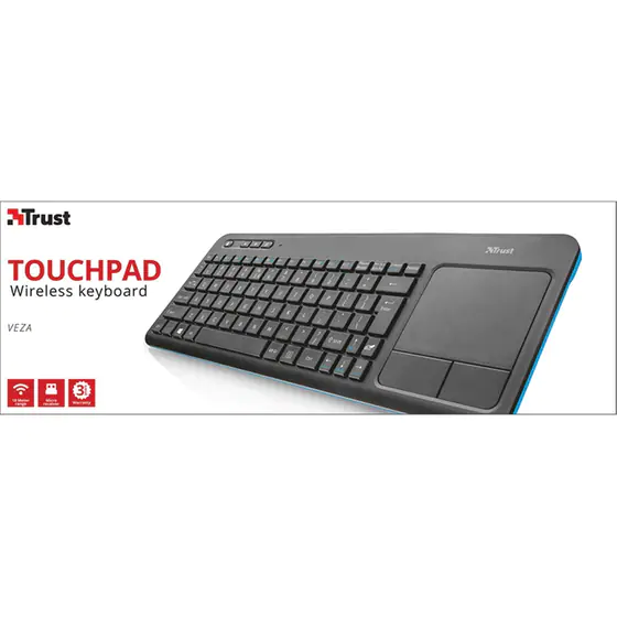 Wireless keyboard TRUST Veza Wireless Touchpad Keyboard GR - (21504)  - изображение 3